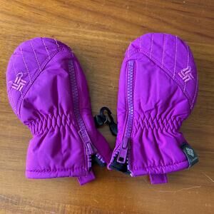 Child’s Columbia Zipper Mittens Purple Fleece Lined